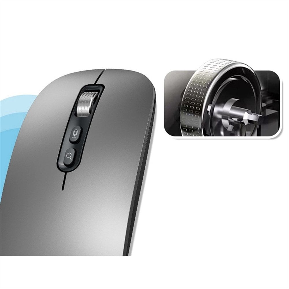 Wireless Bluetooth AI Smart Voice Mouse with voice input, rechargeable, 2.4G connection, suitable for laptops and voice-to-text use.