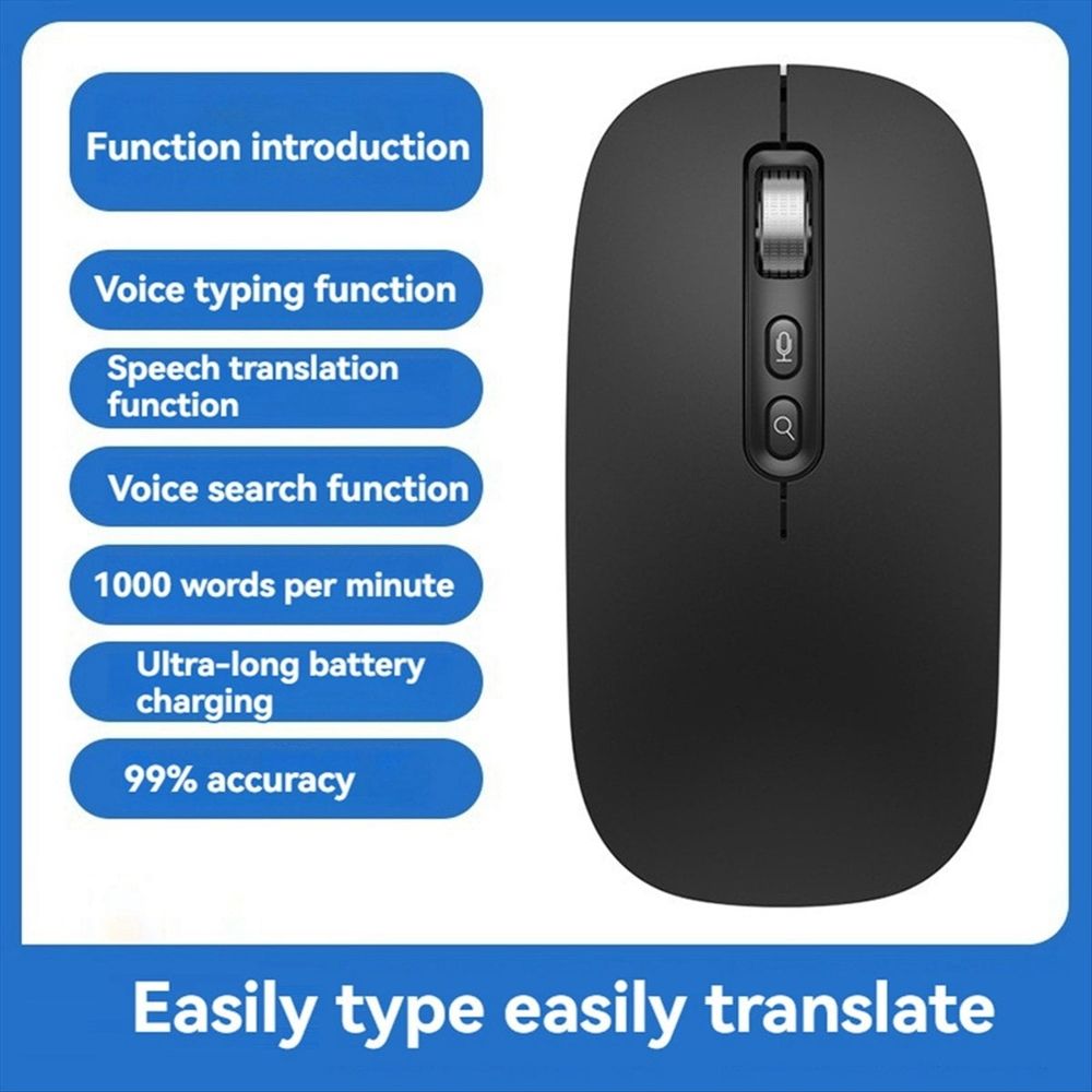 Everything Baby AI Smart Voice Mouse with voice-to-text, rechargeable wireless Bluetooth mouse for laptops, featuring playful design.