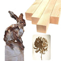Set of six basswood carving blocks for kids' DIY woodworking and hobby projects, ideal for beginners and young builders.
