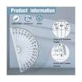 Set of 100 plastic math protractors with 180-degree measurement for classroom and engineering use, suitable for kids' building toys.