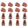 Eight sets of brown plastic drawer track guides kit for center mount dressers and changing tables, replacement drawer slide parts.