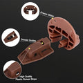 Eight sets of brown plastic drawer track guides kit for center mount dresser drawers, replacement guides for kid's furniture.