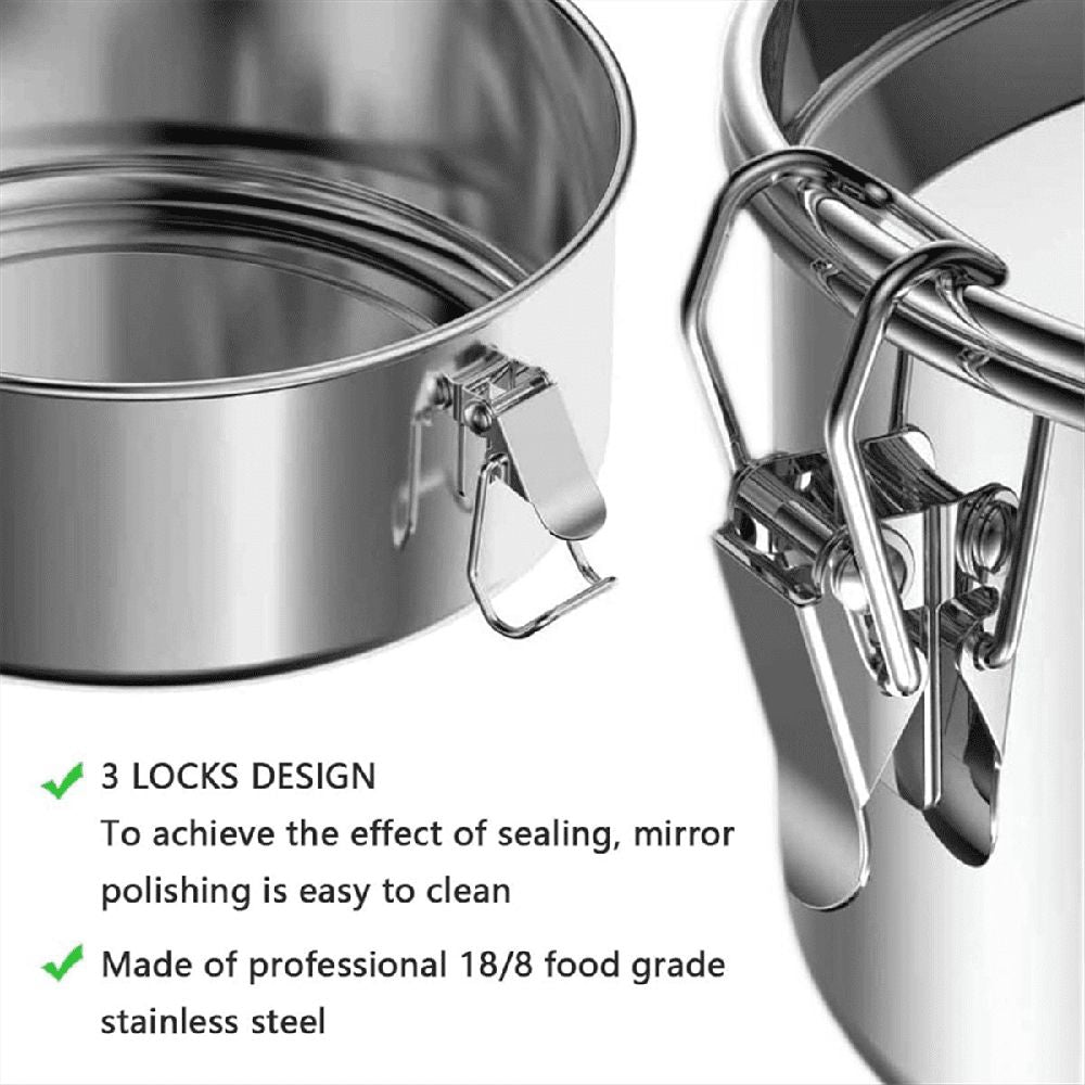 Stainless steel flan pan mold with lid, 2.3 Qt capacity, for baking and pretend play, branded Everything Baby.
