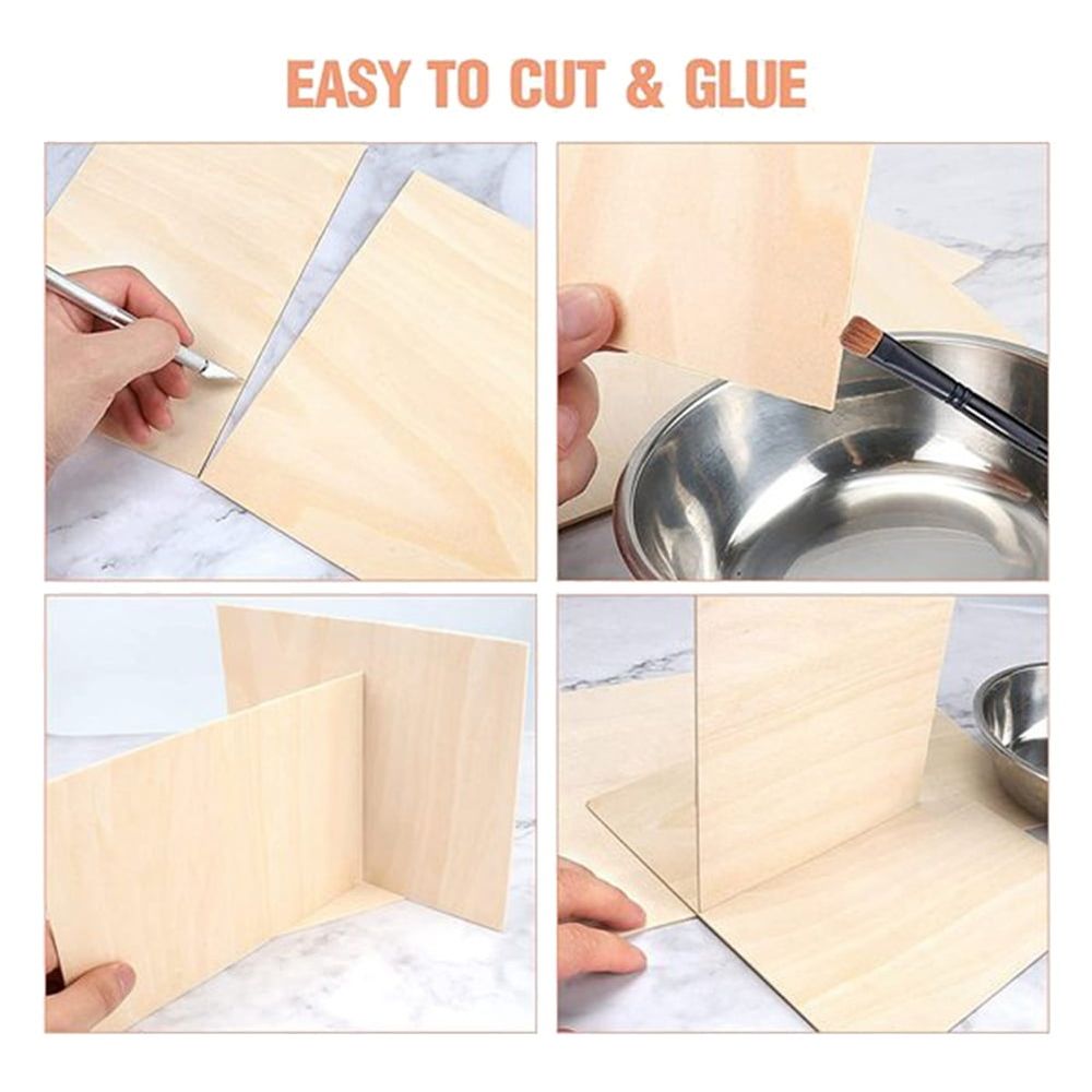 Set of 10 unfinished balsa wood sheets for crafts, suitable for building toys, model ships, boats, and DIY arts projects.