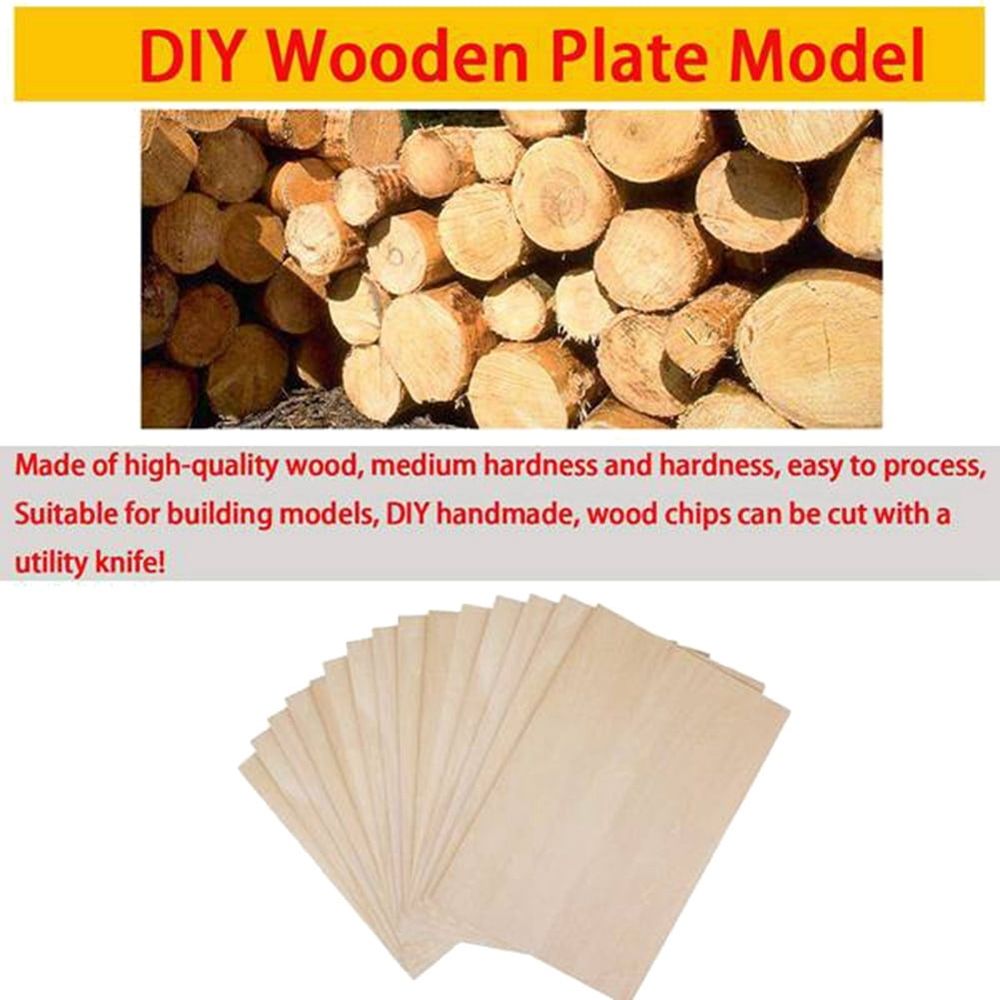 Set of 10 unfinished balsa wood sheets for crafts, suitable for building toys, model making, and DIY projects by Everything Baby.