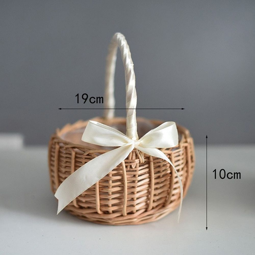 Woven flower basket by Everything Baby, 19cm wicker gift basket with colorful flowers for baby and kids outdoor play.