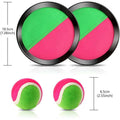 Toss and catch ball game set with 8 Velcro discs and balls for outdoor family, beach, and yard play, suitable for kids and teens.