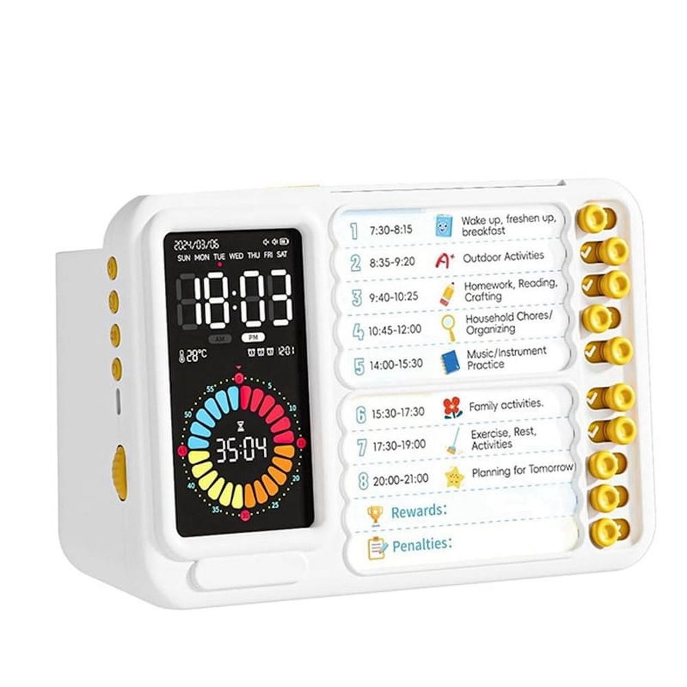 Everything Baby visual timer for kids and adults, toddler silent timer with planning board for schedules and task management.