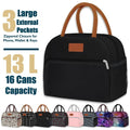 Insulated lunch bag for women and teens, large capacity cooler tote with zippered pocket, cute aesthetic design for work or school.