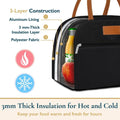 Insulated lunch bag for women, large capacity cooler tote with zippered pocket, ideal for work, school, and everyday use