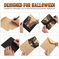 Black Halloween invitations card set by Everything Baby featuring spiderweb design and bowknots for kids' party invitations.