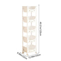 Cute 5-tier Baby & Kids storage rack with smiling face design, lockable swivel wheels, ideal for bedrooms, playrooms, and living rooms.