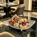 Baby and kids fruit serving tray by Everything Baby, dessert platter for snacks, dry fruit, and appetizers on a home coffee table.