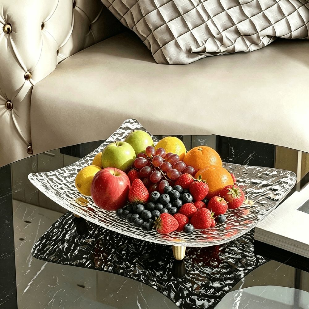 Baby and Kids fruit serving tray by Everything Baby, dessert platter for snacks, dry fruits, and appetizers on a home coffee table.