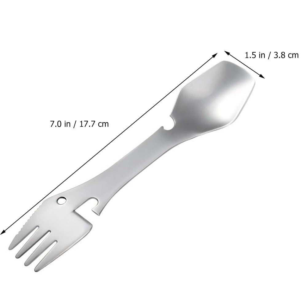 Stainless steel hiking utensil set for outdoor play, includes two durable utensils for kids, perfect for outdoor adventures.