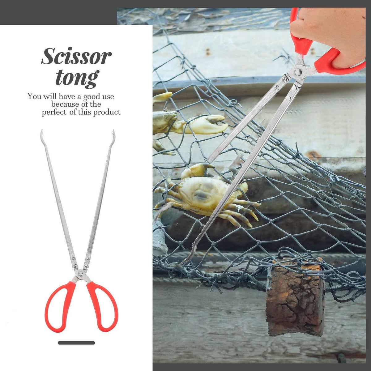 Silver outdoor metal fish and crab gripper with ergonomic design, ideal for kids' outdoor play equipment.