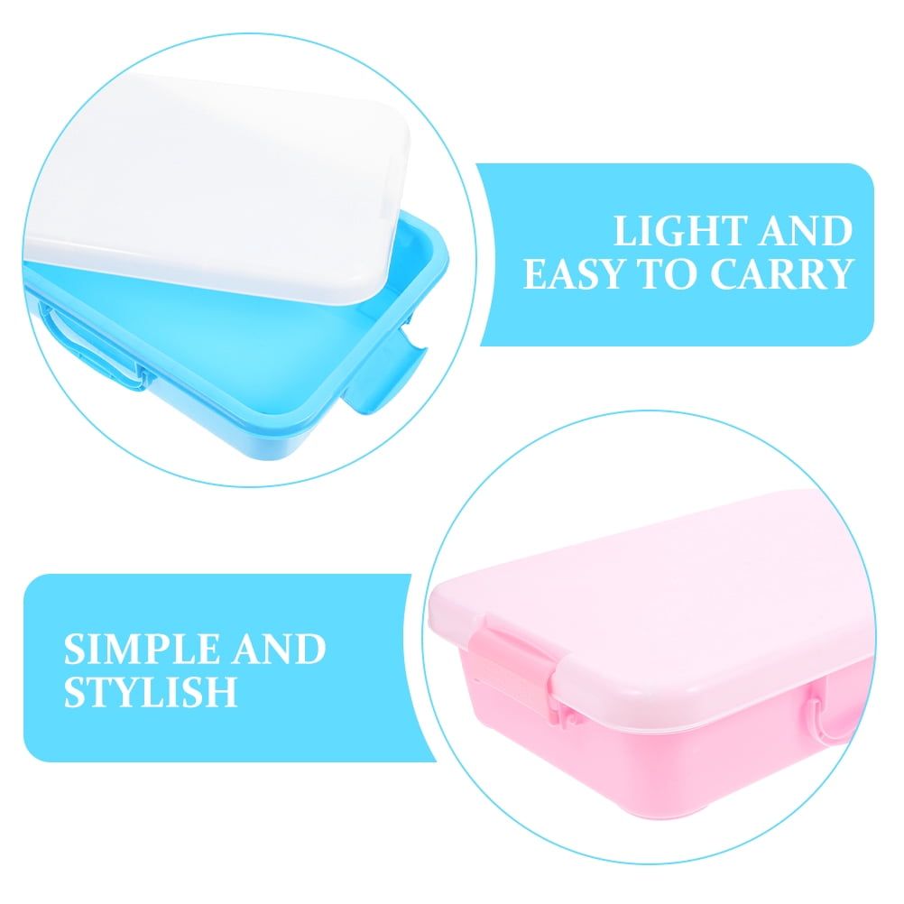 Two lightweight handheld ABS sandtrays with lids for indoor and outdoor play, designed for kids' outdoor toy activities.