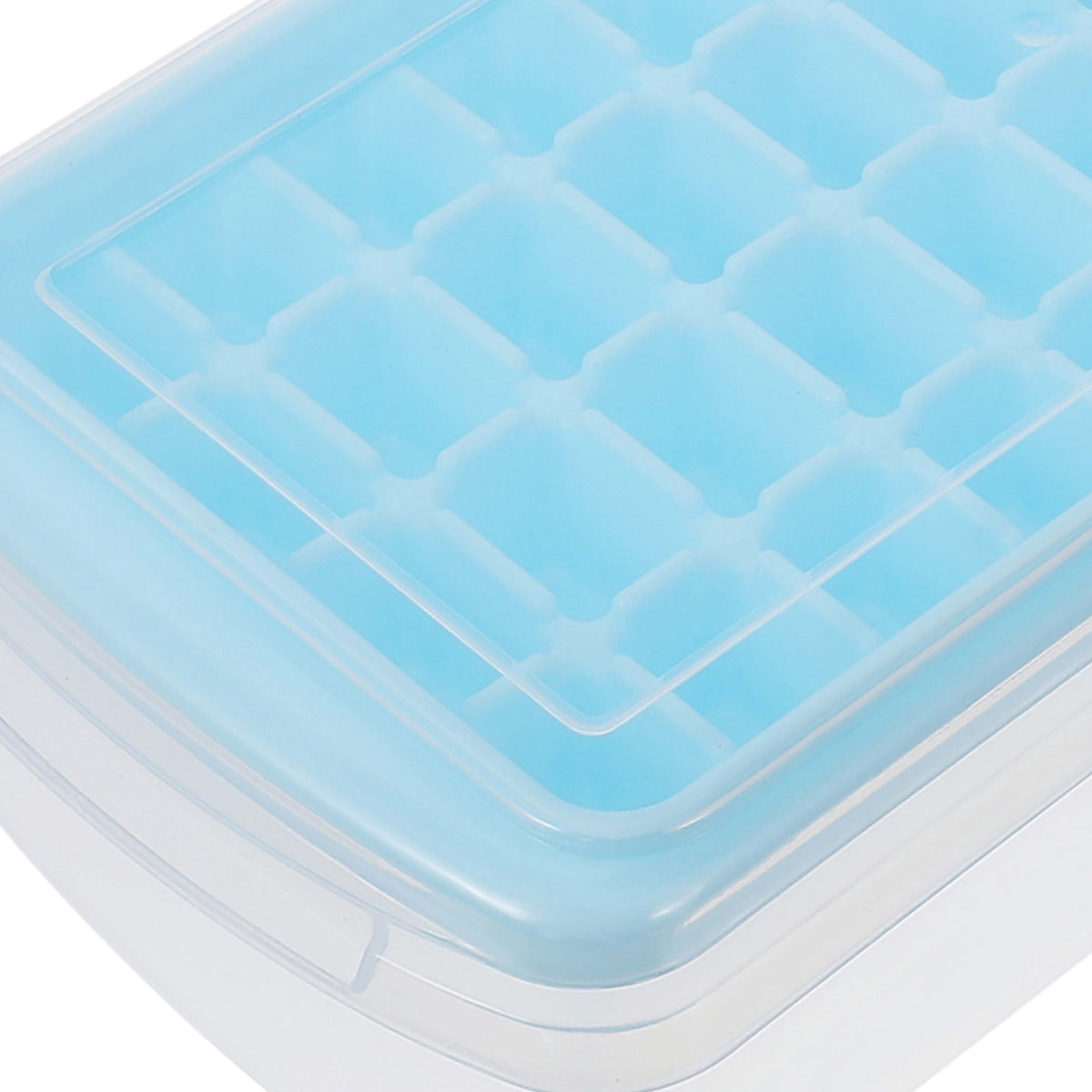 Blue ice grid building toy from Everything Baby, designed to prevent ice cubes from connecting, suitable for kids and family play.