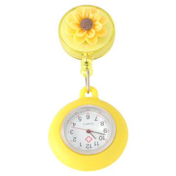 Nurse silicone brooch pin with hanging badge, designed for women and men, featuring a watch and nursing-themed charms.