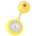 Silicone nurse watch with badge clip, featuring a hanging nurse pin and keychain for women and men in healthcare settings.