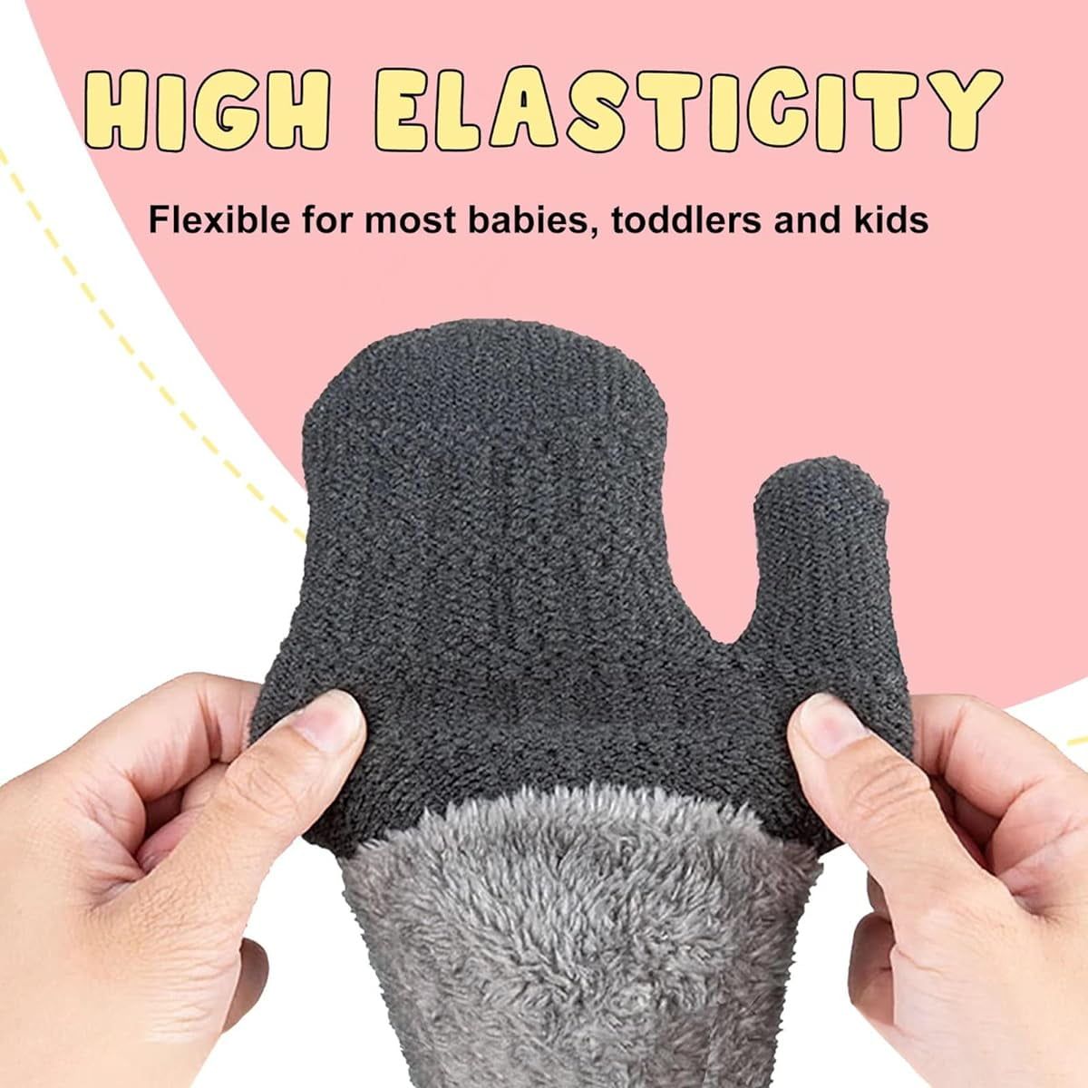 Cute unisex baby winter mittens with warm fleece lining, thick thermal gloves for toddlers and newborns by Everything Baby.
