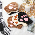 Girl's fingerless cat paw gloves in coffee color, cute winter accessory for kids, made by Everything Baby.