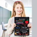 Two blackboard chalkboards for kids' first day school use, featuring playful chalkboard designs by Everything Baby.