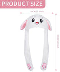 Cute plush bunny hat with moving ears for women and kids, perfect for cosplay, Christmas, or playful pretend dress-up.
