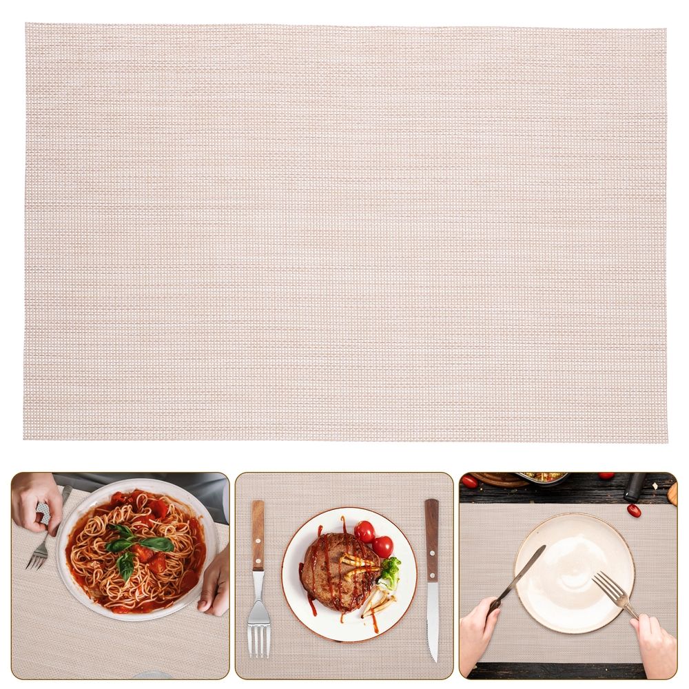 Set of 6 plastic dining table placemats for indoor use, featuring playful designs for kids' pretend play and table decoration.