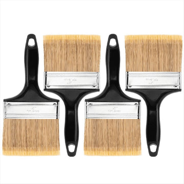 Set of four 4-inch flat black paint brushes for walls and furniture from Everything Baby, ideal for wall painting and furniture projects.