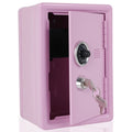 Mini pink metal lock safe box for kids by Everything Baby, featuring a secure lock, ideal for storing cash, jewelry, and small valuables.