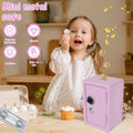 Small pink metal lock safe box for kids, mini money and jewelry storage case with key from Everything Baby.