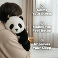 Two adorable panda plush toys for kids, soft stuffed animals perfect for hugging and play, ideal holiday gifts for children.