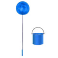 Stainless steel telescopic fishing net with folding bucket, outdoor kids' pool and beach toy for summer water play.