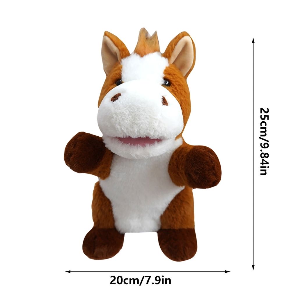Colorful hand puppets with movable mouths for toddlers, kids, and adults for storytelling, role play, and performances.