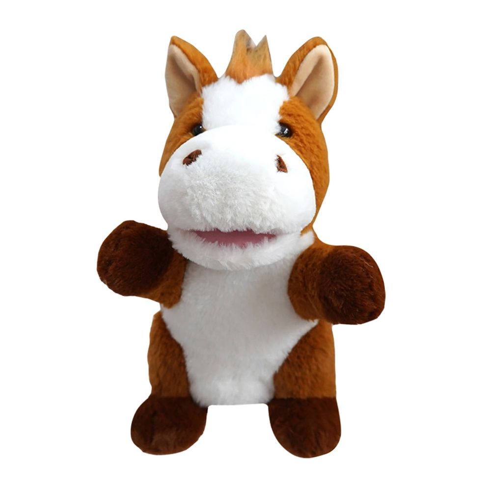 Colorful hand puppets with movable mouths for kids and adults, ideal for storytelling, role play, and performance activities.
