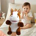 Colorful hand puppets from Everything Baby with movable mouths, ideal for toddler and kid pretend play and storytelling.