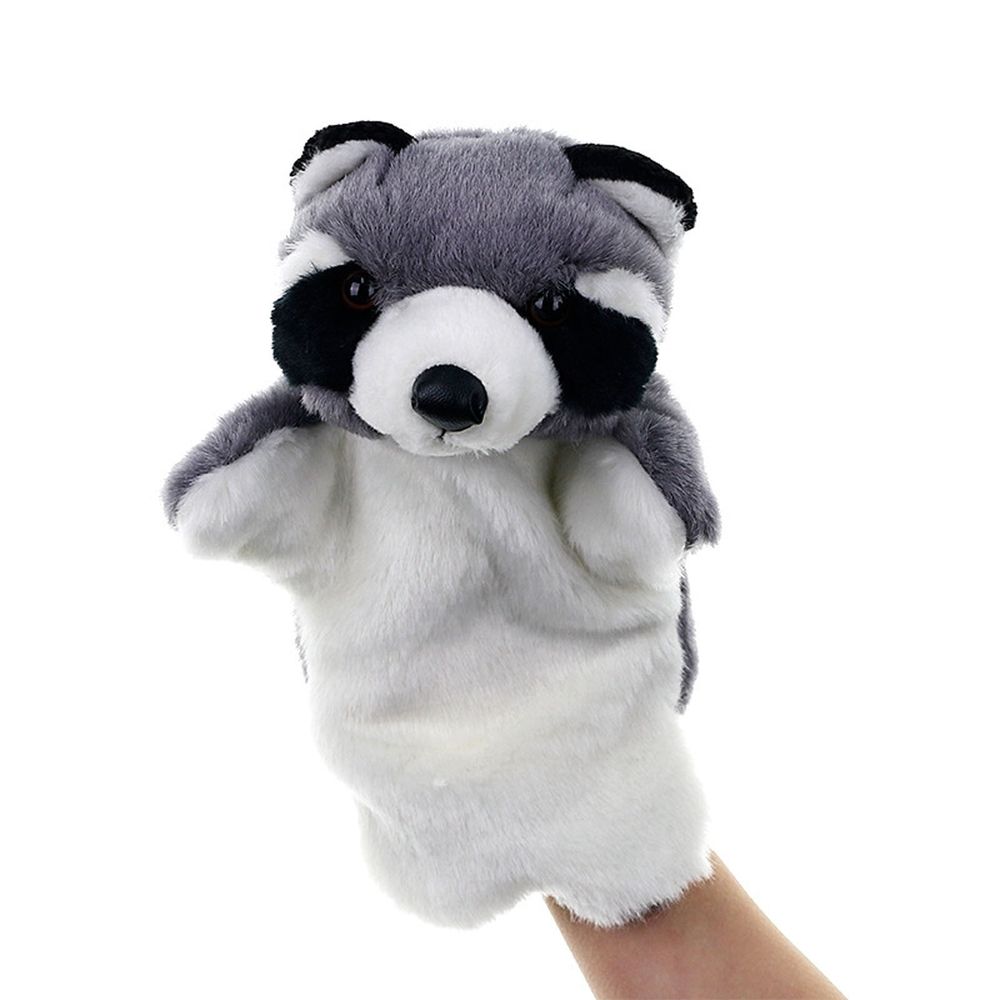 Small civet hand puppet toy by Everything Baby, soft plush for pretend play and parent-child interaction.