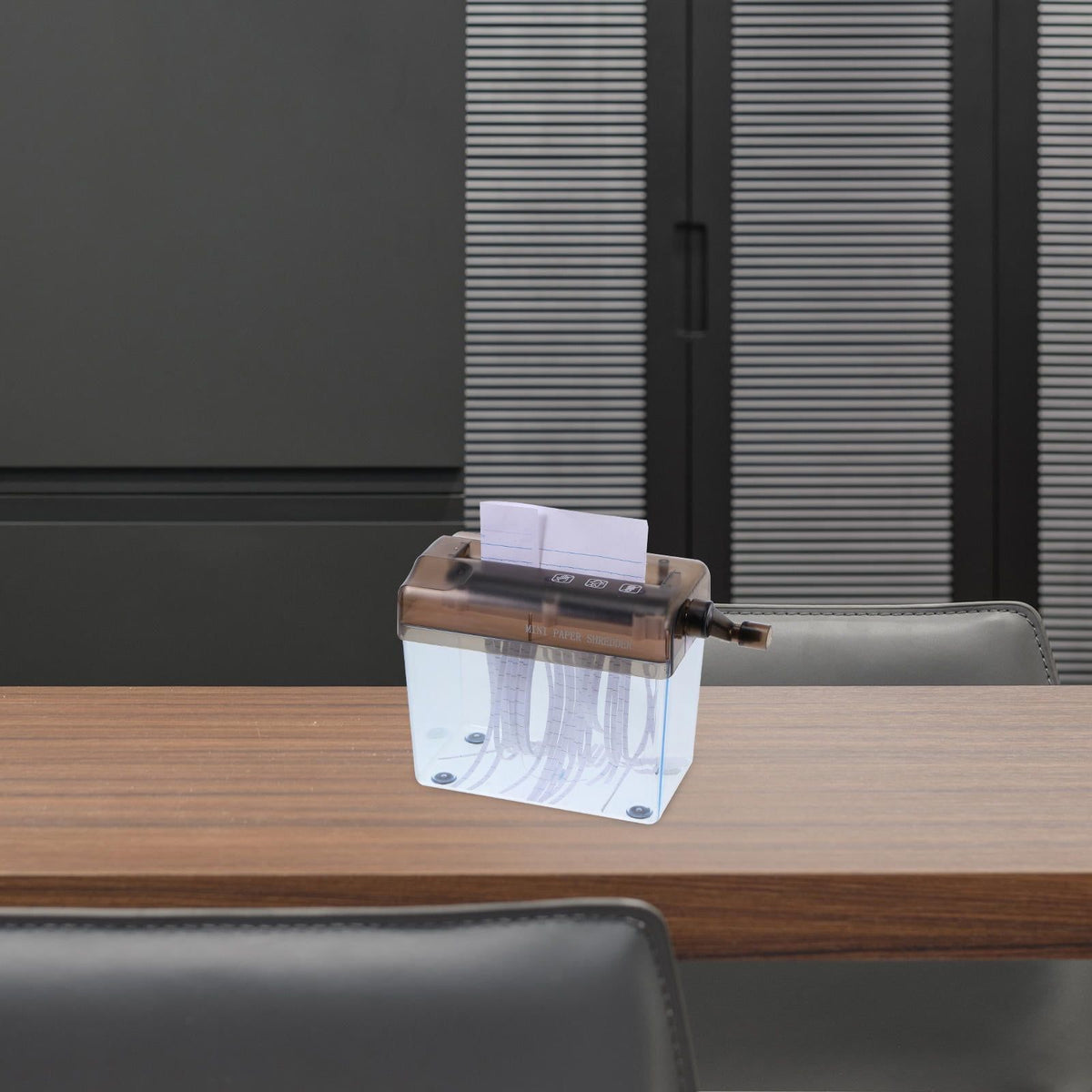 Black hand-operated paper shredder from Everything Baby, ideal for home, office, or school use.
