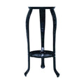 Heavy-duty iron plant stand with 9-inch diameter, rustproof coated metal base, 4 non-scratch feet, suitable for indoor and outdoor use.