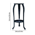 Heavy-duty metal iron plant stand with 9-inch diameter, rustproof coating, and non-scratch feet, ideal for indoor or outdoor use.