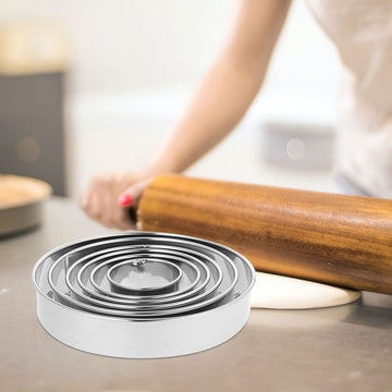 6-Piece Non-Stick Stainless Steel Cake Molds Set for Baking, Cooking, and Dessert Preparation
