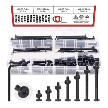 141pcs Baby Crib Hardware Replacement Set Hex Drive Stable Screws and Nut With Wrenches for Easy Assembly Daily Use
