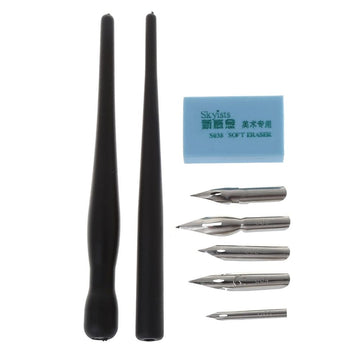 Dip Pen Holder Set Drawing Painting Tools Calligraphy + 5 Nibs