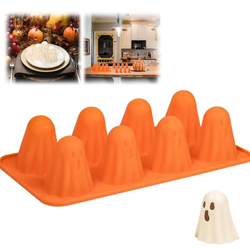 3D Ghost Silicone Molds, Halloween Silicone Baking Molds, Ghost Chocolate Candy Mold for Halloween Party Favors, Jelly Pudding Fondant Muffin Gummy Soap Candle Ice Cubes Crayon DIY Resin Crafts