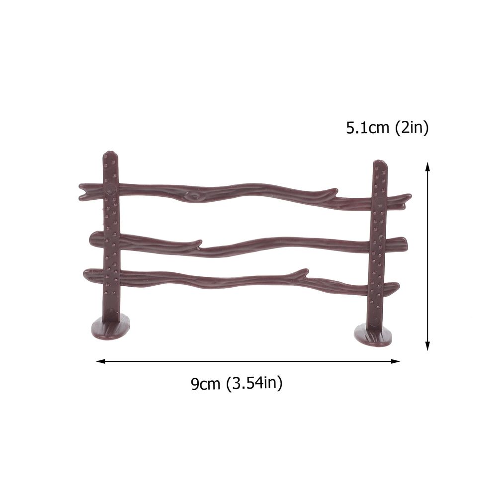 Set of 20 brown PVC miniature farm fences for kids' outdoor play, perfect for interactive toy animal enclosures.