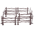 Set of 20 brown PVC toy fences for kids' outdoor farm animal play, ideal for miniature farm simulation and interactive outdoor fun.