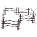 20-pack brown PVC toy fence set for farm animal play, miniature fence for kids outdoor interactive fun and farm simulation.