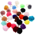 Colorful 30-piece pom pom keychain set with cute bag charms and key accessories, ideal for kids and teens by Everything Baby