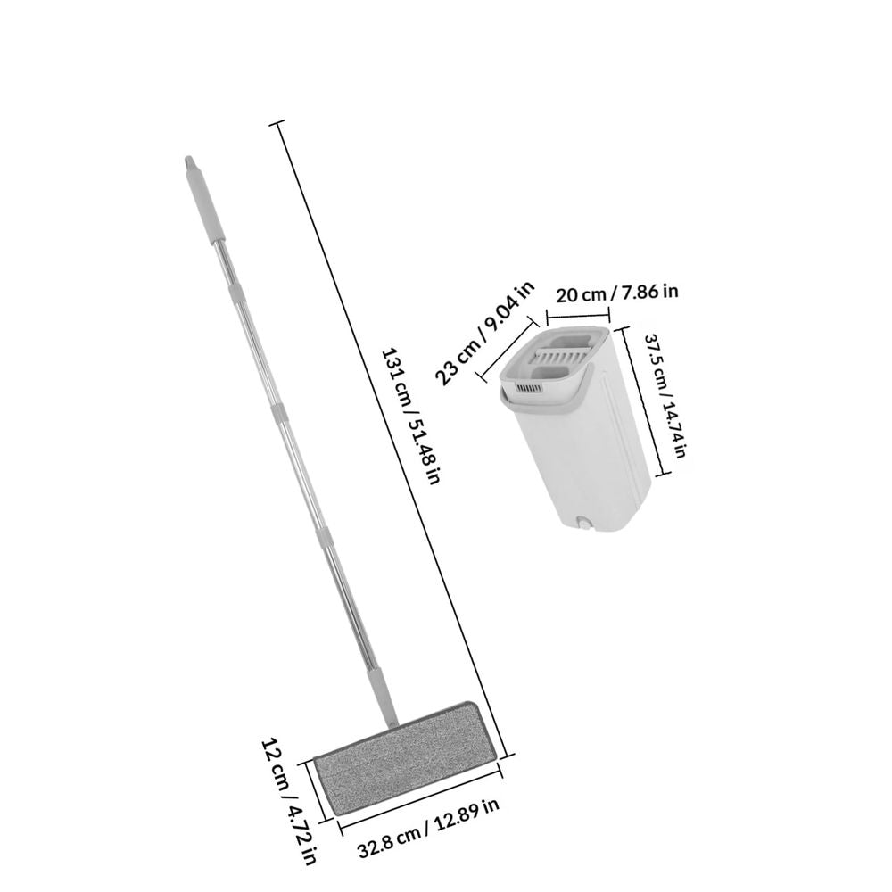 Everything Baby flat mop system with bucket for cleaning tile and wood floors, designed for kid's furniture and play areas